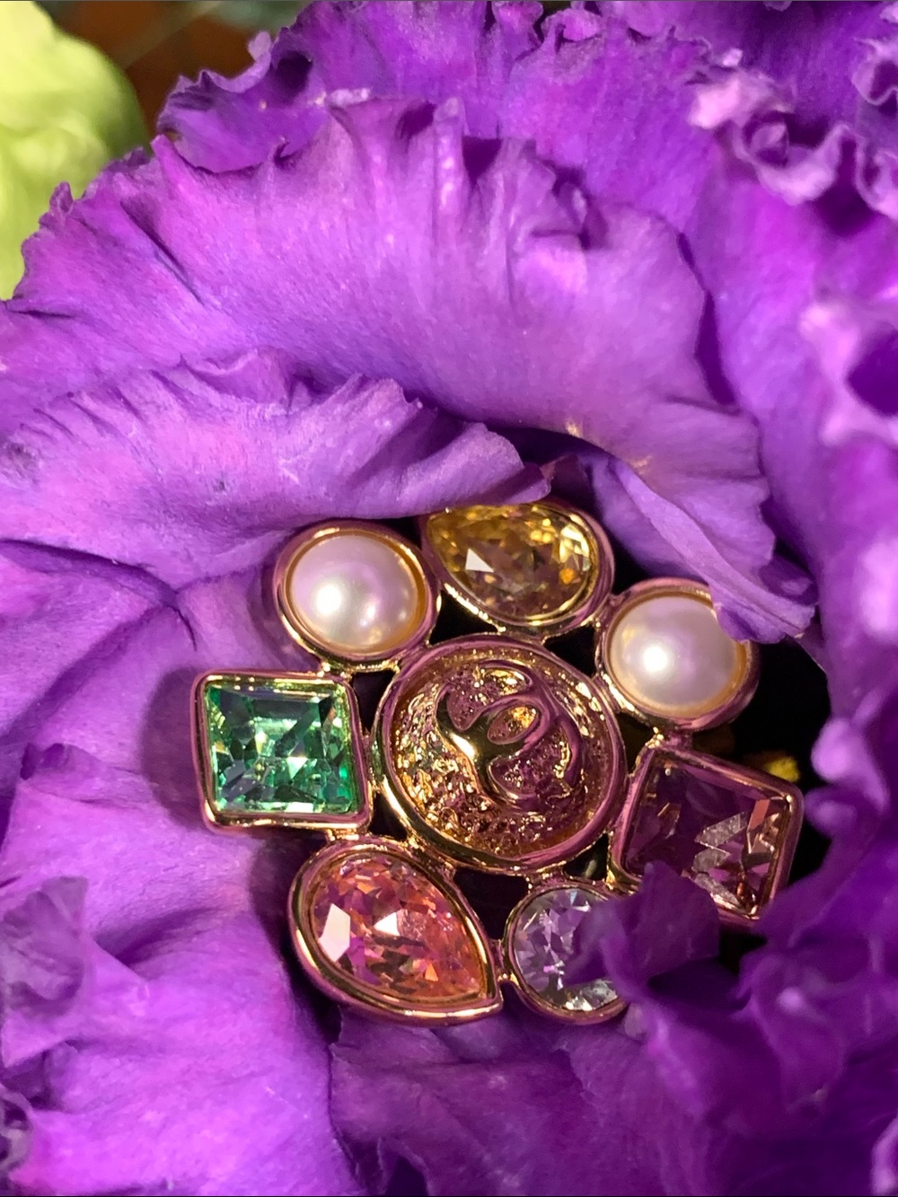 Absolutely stunning brand new authentic Chanel earrings with multi color stones